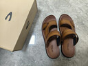駱駝動(dòng)感德國駱駝動(dòng)感涼鞋男頭層牛皮沙灘鞋潮流夏男休閑透氣防滑涼拖兩穿 卡其708（皮鞋碼） 43 曬單實(shí)拍圖