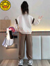 G.DUCKKIDS小黃鴨女童秋裝套裝休閑春秋運動(dòng)兩件套兒童洋氣衛衣女孩潮流裝 小女孩套裝 140 建議身高130 曬單實(shí)拍圖