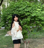 JAVC2025法式立體花朵長(zhǎng)袖雪紡襯衫女夏季寬松荷葉邊露肩掛脖上衣 黃色 M 建議 90-100斤 曬單實(shí)拍圖