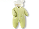 巴拉巴拉巴拉巴拉寶寶外出羽絨連體衣新生兒哈衣爬服冬裝可愛(ài)萌趣 黃綠41122 90cm 曬單實(shí)拍圖