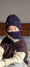 G. DUCKKIDS男童帽子冬季加絨圍脖套裝中大童護耳防寒套頭針織帽加厚毛線帽潮 英文款-藏青色 均碼4-10歲(帽圍51-55cm) 曬單實拍圖
