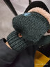 暢印冬季保暖手套男士防寒學(xué)生韓版潮加絨加厚半截翻蓋寫(xiě)字半指毛線(xiàn) 黑色N款加絨加厚 曬單實(shí)拍圖