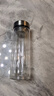 摔不爛鋼化玻璃杯500ml耐摔高溫硼硅雙層玻璃杯保護套男士茶杯 千層銀 450ml 曬單實拍圖
