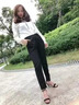 真冰絲哈倫褲女夏季薄款女士褲子胖人專賣胖妹妹大碼顯瘦蘿卜褲女 黑色【夏季高檔冰絲薄款】-1 4XL 【建議150-165斤】 曬單實(shí)拍圖