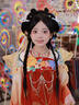 年衣花醉夢(mèng)影女童漢服2025年春秋新款超仙古裝唐裝兒童中秋表演演出服 年衣紅（贈毛氈包） 130 曬單實(shí)拍圖