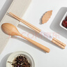 半物生活便攜餐具日式木筷木勺套裝木質(zhì)筷子勺子帶收納盒學(xué)生兒童旅行餐具 櫸木筷勺兩件套 曬單實(shí)拍圖