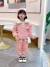 G.DUCKKIDS童裝女童套裝秋冬加絨加厚兒童服裝女孩冬裝兩件套卡通寶寶衣服 酒紅色 100 建議身高90-100cm3-4歲 曬單實(shí)拍圖