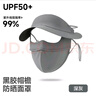拜杰（BAIJIE）防曬面罩帶帽檐全臉?lè )雷贤饩€(xiàn)冰絲臉基尼掛耳遮陽(yáng)口罩深灰色 曬單實(shí)拍圖