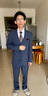 羅蒙西服套裝男士三件套修身職業(yè)正裝西裝套裝商務(wù)新郎服結(jié)婚禮服男裝 曬單實(shí)拍圖