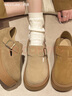 西遇勃肯女鞋2025春季新款百搭一腳蹬全包休閑復古單鞋增高厚底鞋 棕黃色 36/37/38/39預售11月5日 37 曬單實(shí)拍圖
