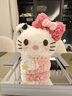 素花詣?dòng)郎╤ellokitty禮盒凱蒂KT貓擺件表白情人節生日紀念禮物送女友 永生花粉色kitty醬 25×25×30cm 曬單實(shí)拍圖