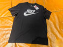 耐克男子純棉針織T恤春季運動(dòng)圓領(lǐng)親膚柔軟舒適耐穿NIKE AR5005 010黑/(白) L 曬單實(shí)拍圖
