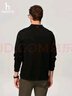 哈吉斯（HAZZYS）男裝翻領(lǐng)上衣休閑通勤純色長(cháng)袖ABTZE0BCF01 黑色BK 190/108A54 曬單實(shí)拍圖