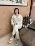 貓人空氣棉夾層睡衣女士2025新款秋冬加絨加厚高級感可外穿家居服套裝 杏黃小熊 【輕暖舒適-加厚柔軟】 L 【推薦體重約100-120斤】 曬單實(shí)拍圖