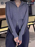 仿佛FF仿佛針織衫女2025秋冬新款坎肩拉鏈休閑百搭收腰長(cháng)袖羊毛毛衫 淺灰色 M 曬單實(shí)拍圖