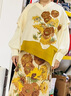 兩三事梵高藝術(shù)塵世繁花 2025春季新款復古文藝向日葵針織半身裙 黃色 M 曬單實(shí)拍圖