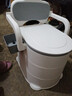 戀戀吾居老人移動(dòng)式坐便器移動(dòng)馬桶坐便椅臥室用便攜馬桶孕婦廁所大便座椅 軟座款【房間/蹲廁兩用】灰色 曬單實(shí)拍圖