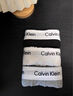Calvin KleinCK 男士平角內褲套裝套盒 3條裝 送男友禮物 U2664G 998黑白灰 L 曬單實(shí)拍圖