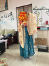 安妮優(yōu)兒女童敦煌飛天漢服春秋2025新款女孩唐裝襦裙國風(fēng)連衣裙 藍(lán)色160 曬單實(shí)拍圖