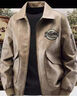 JEEP SPIRIT新款真皮皮衣男士春秋外套翻領(lǐng)韓版休閑寬松潮流春秋休閑男士夾克 Q咖啡色 常規 XL 125-140斤 曬單實(shí)拍圖