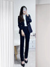 簡蜓西裝外套女2025春秋季新款氣質(zhì)面試正裝高級感工作服職業(yè)西服套裝 藏青西裝+藏青西褲 M 【建議90-99斤】 曬單實(shí)拍圖