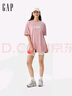 GAP男女裝2025夏季新款純棉泡泡膠印logo短袖T恤多色上衣729127 粉色 S (165/88A) 亞洲尺碼 曬單實拍圖