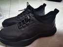森達健步鞋男商場(chǎng)同款戶(hù)外厚底休閑鞋真皮運動(dòng)鞋跑步鞋1GD01DM5 黑色絨里 43 曬單實(shí)拍圖