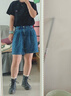 UR2025夏季新款女裝休閑復古水洗壓褶牛仔短褲UYU850039 曬單實拍圖