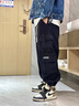 歌樸偉 美式高街褲子男秋季大口袋休閑工裝束腳褲男青少年寬松百搭原創(chuàng  )日系復古休閑褲男 卡其色 XL（建議110-140斤） 曬單實(shí)拍圖