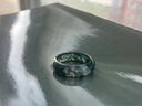金箴 水草瑪瑙戒指 冰種飄花指環(huán)草綠玉髓玉石情侶尾戒 內徑17-18mm 曬單實(shí)拍圖