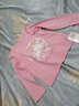 真維斯女童t恤純棉長(cháng)袖春秋款兒童圓領(lǐng)打底衫可愛(ài)薄款上衣女孩秋裝 粉 J彎月櫻花 110 曬單實(shí)拍圖