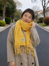 viney圍巾女冬季新款保暖圍脖兩用外搭長(cháng)披肩生日新年禮物送女生女友 【亮黃色】送老婆 高檔時(shí)尚休閑輕奢斗篷披風(fēng) 曬單實(shí)拍圖