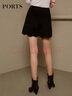 PORTS寶姿 新品女裝甜美百搭波浪邊休閑短褲SN9P026CWF002 黑色 M (6) 曬單實(shí)拍圖