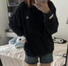 adidas休閑加厚毛圈連帽衛(wèi)衣套頭衫男女秋冬阿迪達(dá)斯官方輕運動   黑色   M 曬單實拍圖