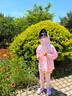 安妮潔欣新款印花兒童防曬衣女網(wǎng)孔透氣披肩upf50-夏季斗篷寶寶外套防曬服 桃子粉 (身高110-140CM) 曬單實拍圖