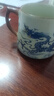 青花汝窯茶杯水杯陶瓷帶蓋茶水分離可定制送禮家用高檔辦公馬克杯 汝窯青龍-辦公杯 曬單實(shí)拍圖