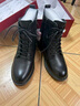 富貴鳥(niǎo)（FUGUINIAO）馬丁靴女鞋棉鞋女冬季外穿羊毛保暖防滑短靴女真皮靴子女英倫風(fēng) FG5021黑色[羊毛保暖] 39 曬單實(shí)拍圖