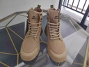 回力男鞋馬丁靴秋冬季百搭高幫戶(hù)外工裝鞋耐磨防水防滑登山鞋子騎行靴 卡其加絨【升級款】 43 曬單實(shí)拍圖