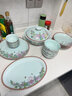 吉樂馳（JILECHI）盤子碗景德鎮(zhèn)中式復(fù)古牡丹花影青瓷餐具套裝碗碟盤套裝家用喬遷禮 10人位錦繡牡丹·青瓷 68頭 曬單實拍圖