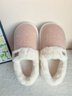 樸西毛氈棉絨棉拖鞋女士冬季包跟2025新款家居室內厚底防滑保暖棉鞋 蜜桃粉 40 【40-41】 曬單實(shí)拍圖