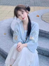唐菓蜜新中式國風(fēng)連衣裙女夏2024新款女裝甜美氣質(zhì)漢元素刺繡古風(fēng)套裝裙 藍色上衣+白色裙子 M 曬單實(shí)拍圖