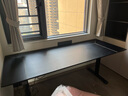 鵬景雅居 電動(dòng)升降電腦桌站立式家用學(xué)習(xí)書桌可調(diào)節(jié)智能雙人游戲桌 TL02 標(biāo)準(zhǔn)版 黑色馬鞍皮桌面 200*80cm包安裝+理線槽 曬單實(shí)拍圖