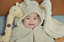 BABYGREAT嬰兒浴巾兒童洗澡巾斗篷帶帽子新生兒寶寶連帽包巾珊瑚絨吸水速干 曬單實(shí)拍圖