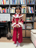 圣閑女童漢服中國風(fēng)兒童古裝冬季加絨唐裝古風(fēng)連衣裙小女孩新款拜年服 8637紅色加絨+云肩+2236紅色斗篷 140 曬單實(shí)拍圖