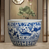 泰禧閣 景德鎮(zhèn)陶瓷魚缸青花瓷缸庭院大缸荷花缸古法養(yǎng)魚缸種樹大缸手繪 青花魚藻-小號(hào)(直徑60) 曬單實(shí)拍圖
