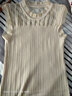 浪莎（LangSha）加肥加大碼針織吊帶背心女內搭新款木耳邊無(wú)袖上衣鏤空蕾絲打底衫 米白色 L 建議100-120斤拍 曬單實(shí)拍圖