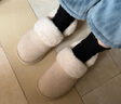 熱風(fēng)（Hotwind）女鞋冬季新款保暖厚底棉拖鞋居家包頭拖百搭女士棉鞋 03米色 37-38 M 曬單實(shí)拍圖