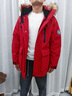 鴨鴨（YAYA）【梓渝明星同款】紫鉆系列羽絨服男冬季保暖大毛領(lǐng)男女同款外套 中國紅 L /175 【推薦125-140斤】 曬單實(shí)拍圖