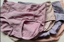 俞兆林媽媽內(nèi)褲女胖mm純棉抗菌襠高腰收腹透氣大碼中老年女士三角短褲 豆沙+奶咖+蝦粉+紫色 4條 L 【建議體重105-130斤】 曬單實拍圖