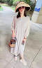 clotho Rennie品牌女裝蕾絲連衣裙女中長款2025年夏季新款氣質(zhì)溫柔減齡顯瘦裙子 灰色 M 曬單實拍圖